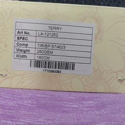 Printed french terry fabric