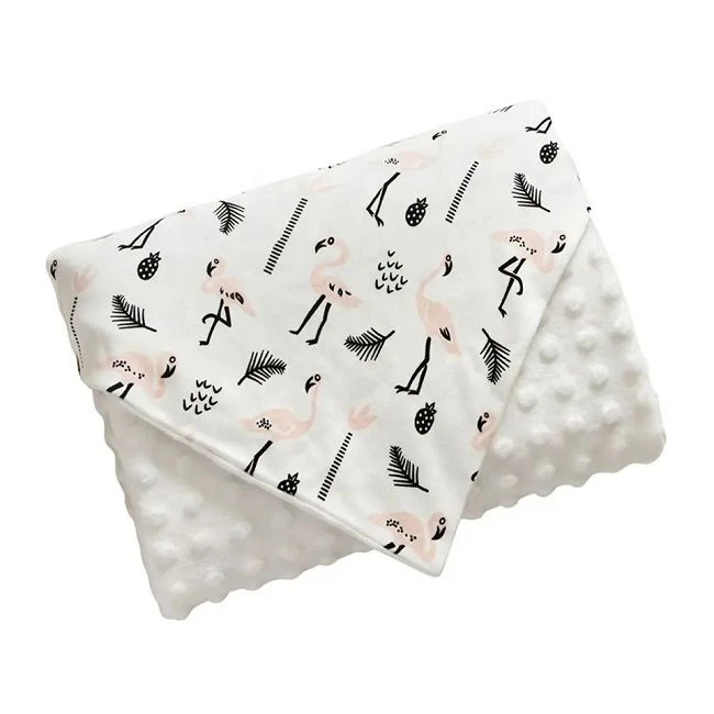 Selimut Bayi Bulu Minky Dot Lapisan Ganda