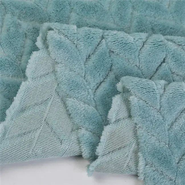 Leaf Jacquard Flannel Fabric Free Sample