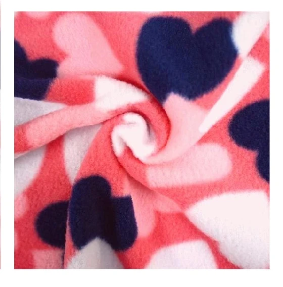 Love Print Kain Fleece Kutub Berwajah Ganda
