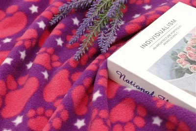 Dogs Paws Mencetak Kain Fleece Kutub