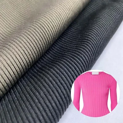 Baju Renang Bergaris Rib Jersey Kain Sweter