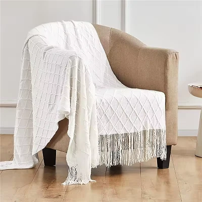 100%Acrylic Knitted Couch Lempar Selimut