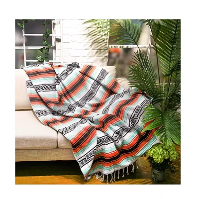 Cotton Mexican Blanket dengan Tassel