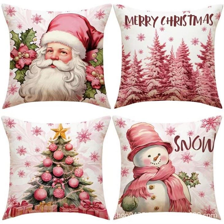 Sarung Bantal Beludru Natal Bordir