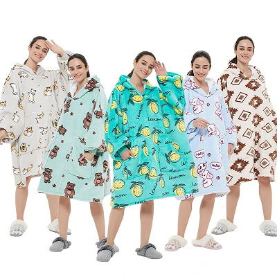 Selimut hoodie Sherpa yang nyaman