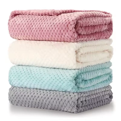 Waffle Jacquard Coral Blanket